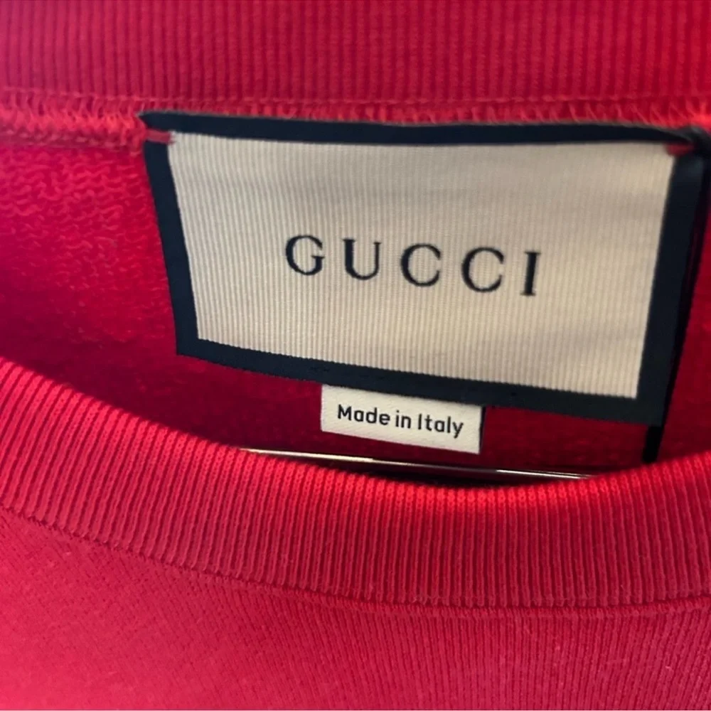 Men’s Gucci logo embroidered cotton jersey sweatshirt, size X L. made in Italy